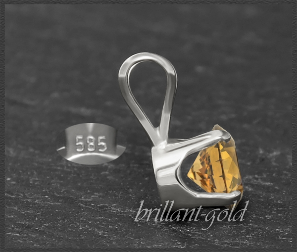 Anhänger 585 Gold Citrin orange, 4,5,6,7mm